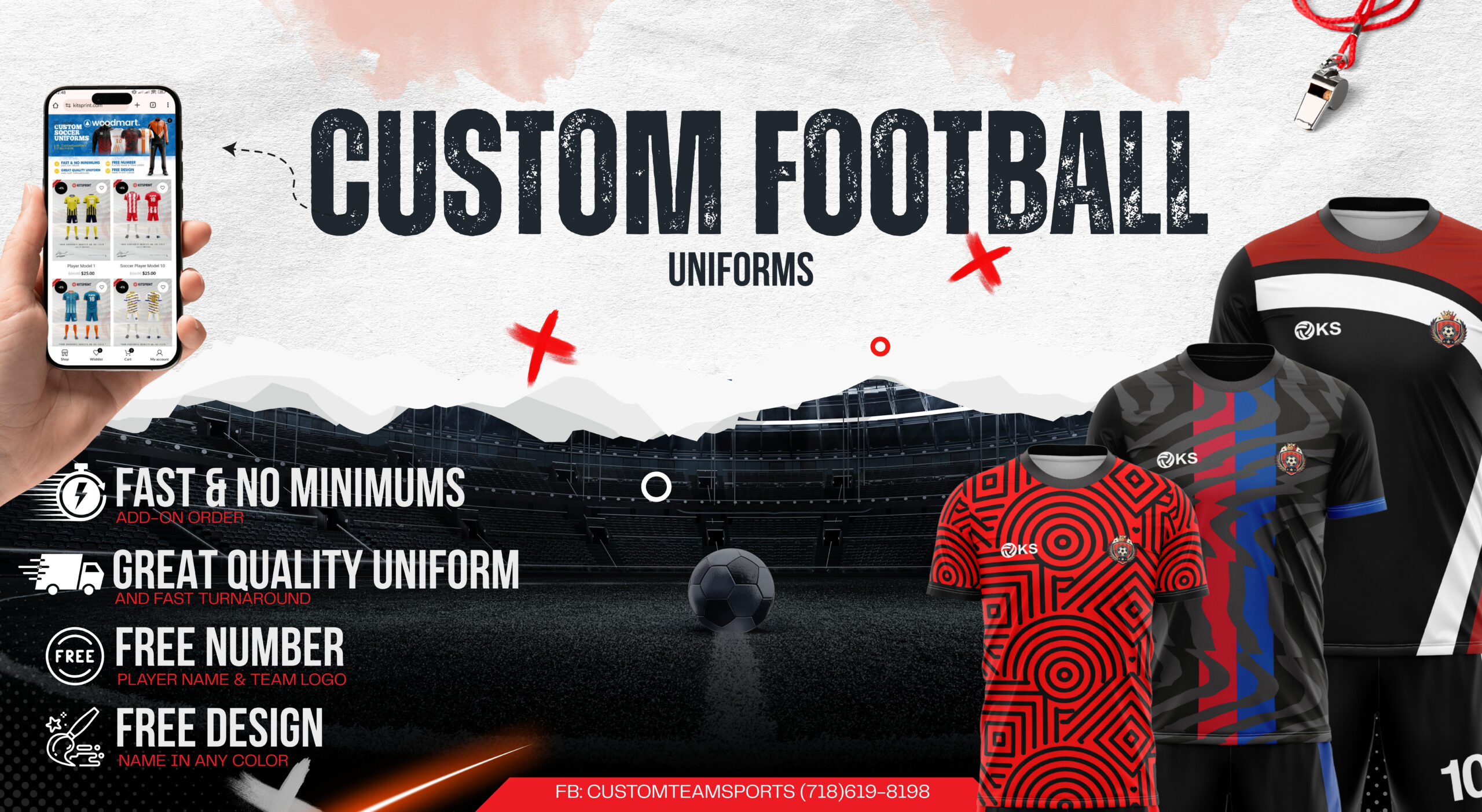Red and Black Dynamic Soccer Match Day Instagram Post (4340 x 2380 piksel)